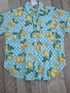 Foxcroft SouthHampton Riviera Abigail Lemon Button Shirt Short Sleeves S-XL NWT